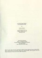 Cover of: An initial finger design for an industrial hand.