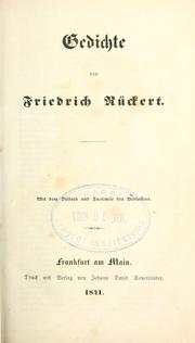 Cover of: Gedichte by Friedrich Rückert