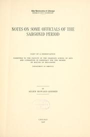 Notes on some officials of the Sargonid Period by Godbey, Allen Howard