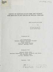 Cover of: Survey of Bannack State Park and vicinity for Montana plant species of special concern by James P. Vanderhorst