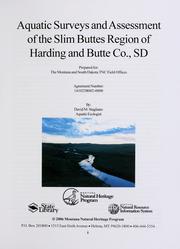 Cover of: Aquatic surveys and assessment of the Slim Buttes region of Harding and Butte Co., SD