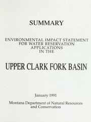 Summary environmental impact statement for water reservation applications in the Upper Clark Fork Basin
