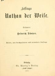 Cover of: Lessing's Nathan der Weise.