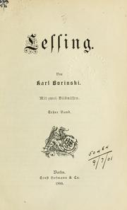 Cover of: Lessing. by Karl Borinski