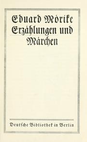 Cover of: Erzählungen und Märchen by Eduard Mörike