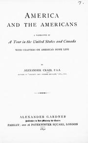 Cover of: America and the Americans by Alexander Craib