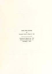 Cover of: Shape from probing | Richard Cole