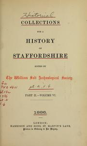 Cover of: Collections for a history of Staffordshire. Volume VI Part 2 by Staffordshire Record Society.