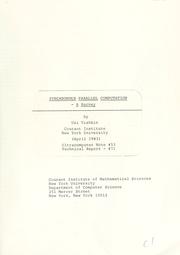 Cover of: Synchronous parallel computation - a survey.