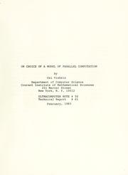 Cover of: On choice of a model of parallel computation.