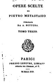 Cover of: Opere scele di Pietro Metastasio by Pietro Metastasio