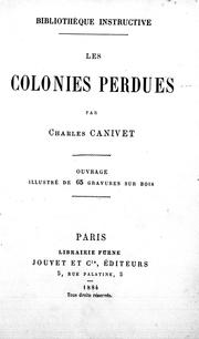 Cover of: Les colonies perdues: ouvrage illustré de 65 gravures sur bois