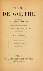 Cover of: Théatre de Goethe by Johann Wolfgang von Goethe