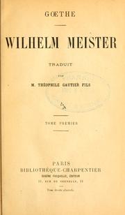 Cover of: Wilhelm Meister by Johann Wolfgang von Goethe