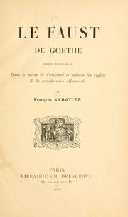 Cover of: Le Faust by Johann Wolfgang von Goethe