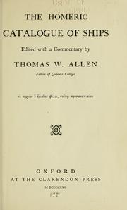 Cover of: The Homeric catalogue of ships by Όμηρος, Όμηρος