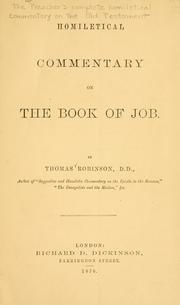 Homiletical commentary on the book of Job by Robinson, Thomas