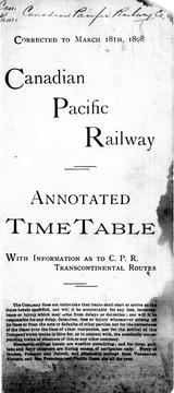 Cover of: Annotated time table by Canadian Pacific Railway.