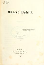Cover of: Unsere Politik