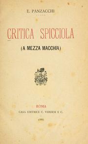 Cover of: Critica spicciola: a mezza macchia