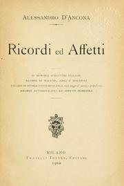 Cover of: Ricordi ed affetti.