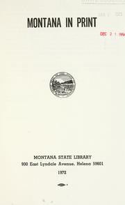 Cover of: Montana in print. | Marie Peterson MacDonald