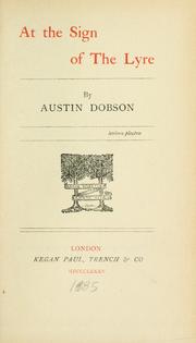 Cover of: At the sign of the lyre by Austin Dobson
