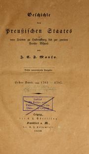 Cover of: Geschichte des Preussischen Staates vom Frieden zu Hubertsburg bis zur zweiten Pariser Abkunft.