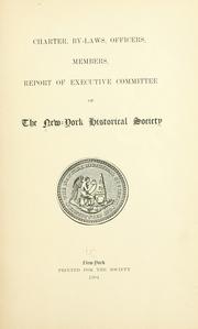 Cover of: Charter by New-York Historical Society, New-York Historical Society