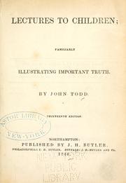 Cover of: Lectures to children by Todd, John