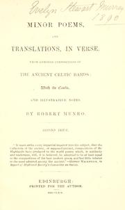 Cover of: Minor poems, and translations, in verse by Munro, Robert, Munro, Robert