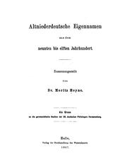 Cover of: Altniederdeutsche Eigennamen aus dem neunten bis elften Jahrhundert