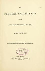 The charter and by-laws of the New York historical society by New-York Historical Society