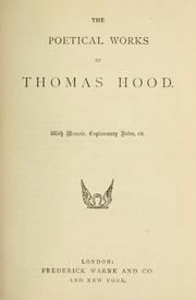 Cover of: The poetical works. by Thomas Hood
