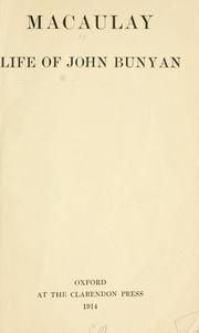 Cover of: Life of John Bunyan. by Thomas Babington Macaulay