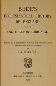 Cover of: Bede's Ecclesiastical history of England.: Also the Anglo-Saxon chronicle.