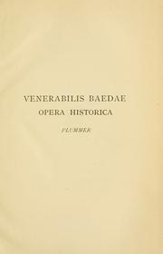 Cover of: Venerabilis Baedae Historiam ecclesiasticam gentis Anglorum by Saint Bede the Venerable