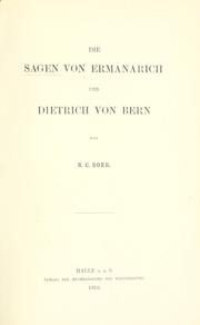 Cover of: Sagen von Ermanarich und Dietrich von Bern