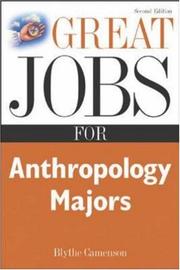 Cover of: Great Jobs for Anthropology Majors (Great Jobs Series) by Blythe Camenson