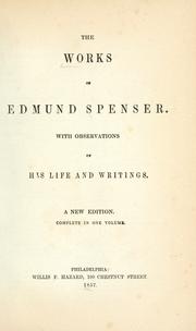 Cover of: The works of Edmund Spenser. by Edmund Spenser