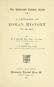 Cover of: A synopsis of Roman history to 138 A.D.