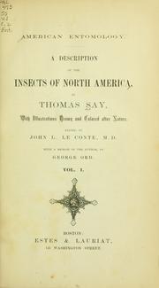 Cover of: American entomology by Say, Thomas