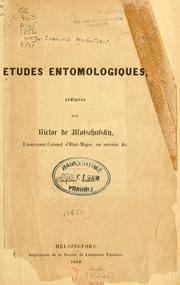 Cover of: Etudes entomologiques