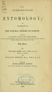 Cover of: An introduction to entomology by William Kirby (entomologist)