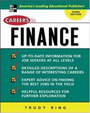 Cover of: Careers in finance by Trudy Ring