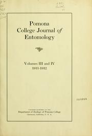 Cover of: Pomona College journal of entomology. by 