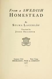 Cover of: From a Swedish homestead by Selma Lagerlöf