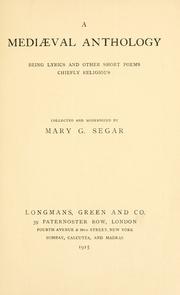 Cover of: A mediaeval anthology by Mary Gertrude Segar