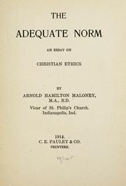 Cover of: adequate norm | Arnold Hamilton Maloney