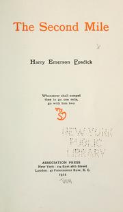 Cover of: The second mile. by Harry Emerson Fosdick